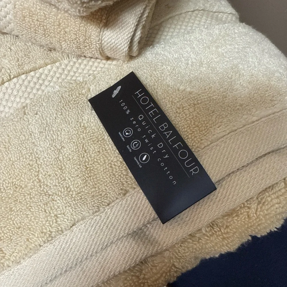 Hotel Balfour 0 Twist Turkish Cotton 3 Pc Quick Dry Bath Towel Pale Sunshine NWT
